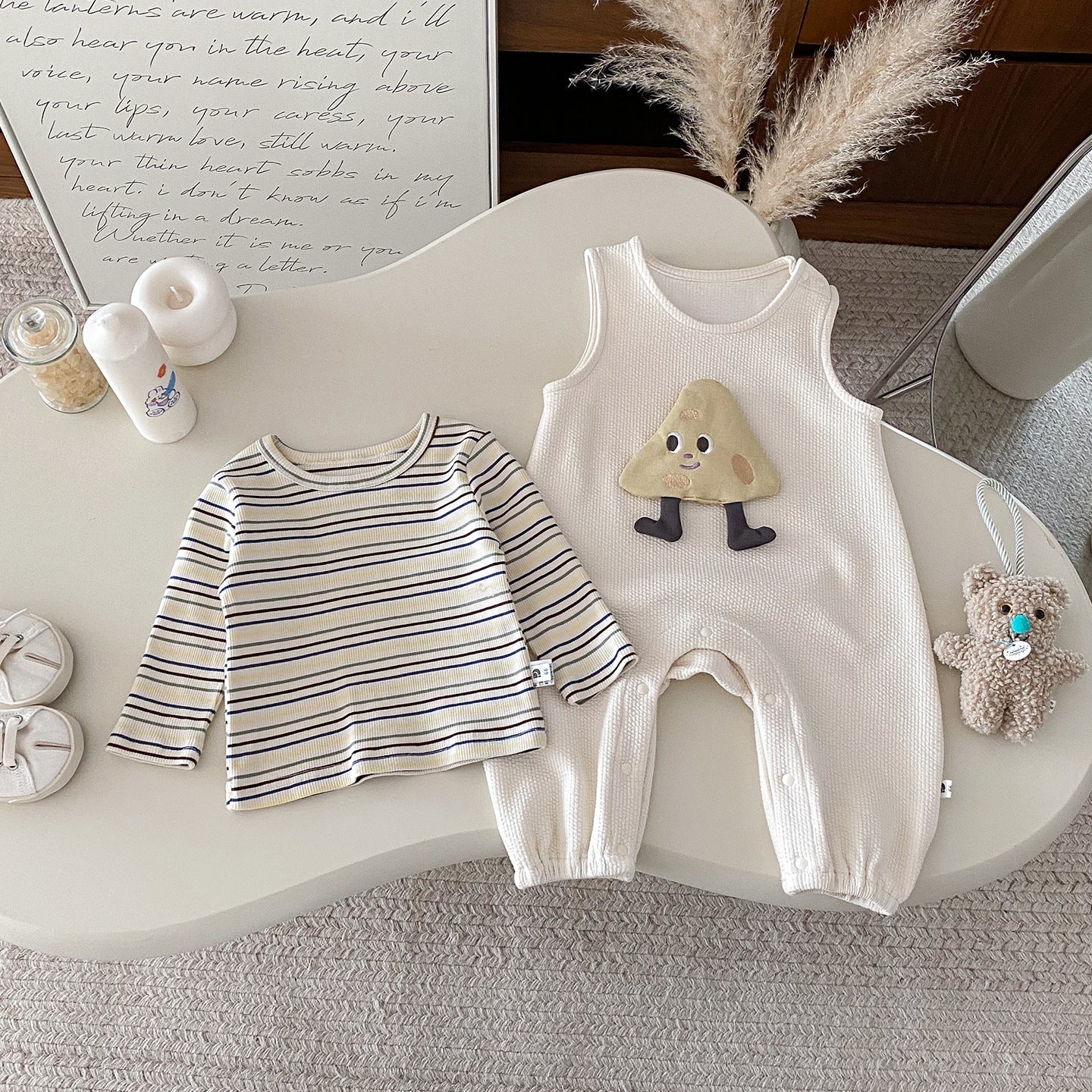 【BABY】チーズロンパース&ボーダーTシャツSK100415
