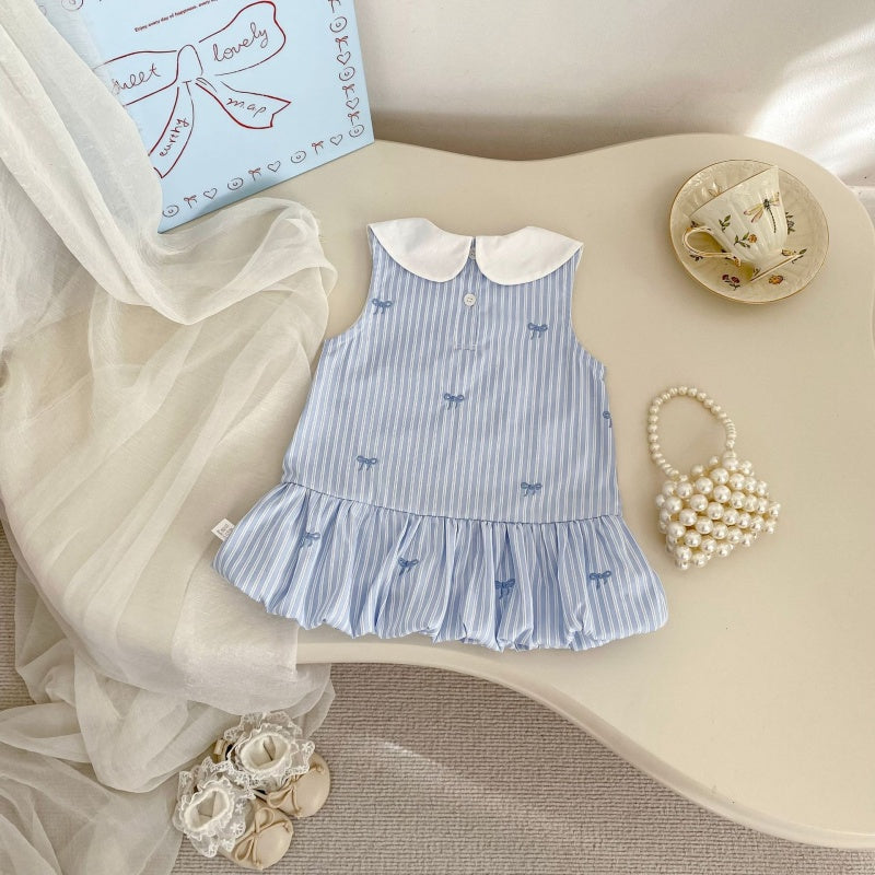 【BABY&KID】夏新作蝶結び刺繍バルーンワンピースSK105512