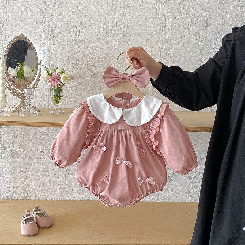 【姉妹服】立体蝶結びロンパース、ワンピースSK101114
