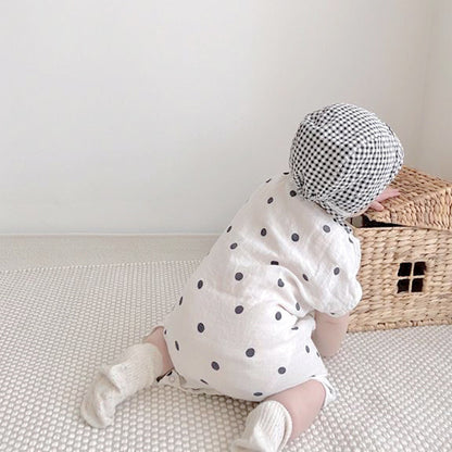 【BABY】夏新作 ドット柄、無地ロンパースSK072019