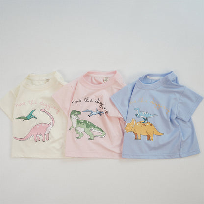【BABY&KID】夏新作 恐竜プリント半袖TシャツSK091623