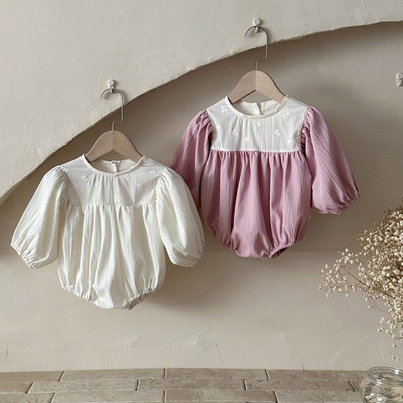 【BABY】刺繍花柄ロンパースSK100509