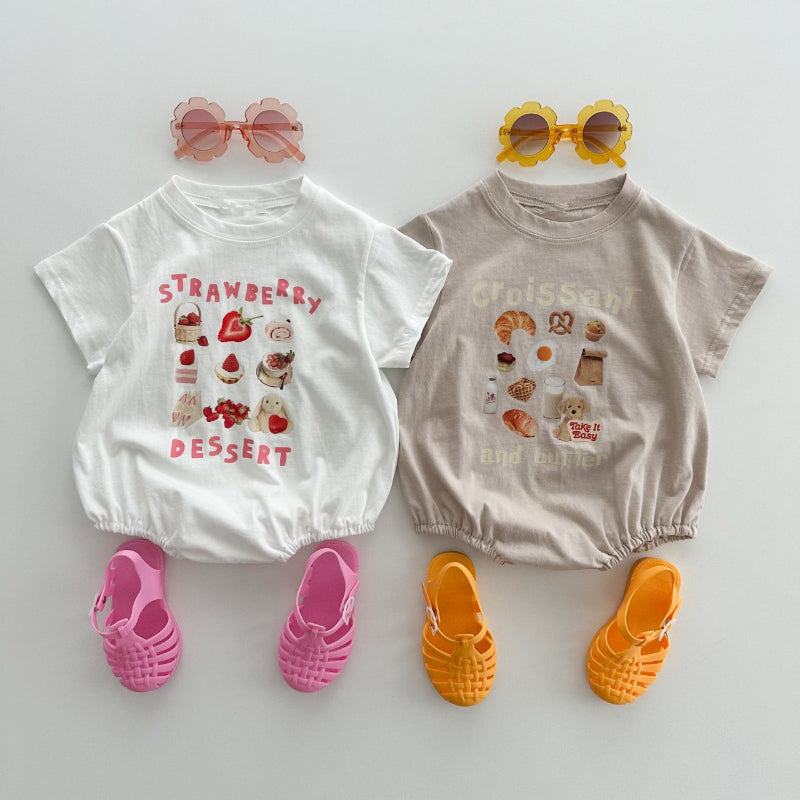 【オトク】【BABY】夏新作 プリントコットンロンパース、TシャツSK071804