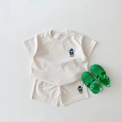 【BABY&KID】夏新作 ベア刺繍セットアップSK091203