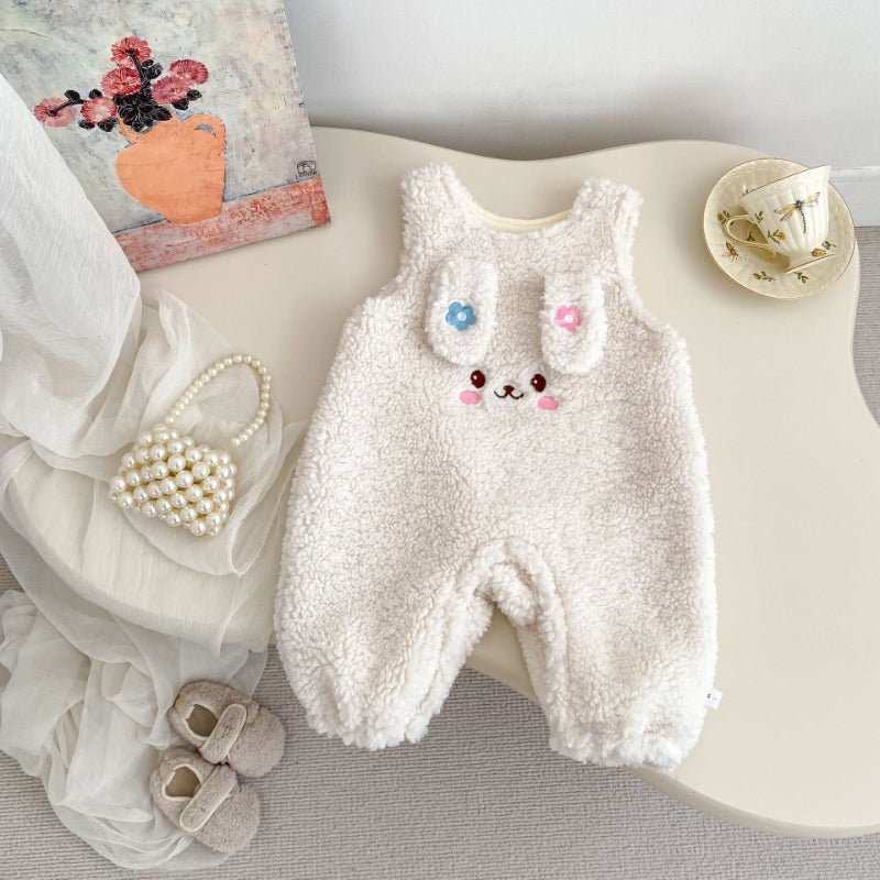 【BABY】冬新作うさぎデザイン裏起毛サロペットSK102702