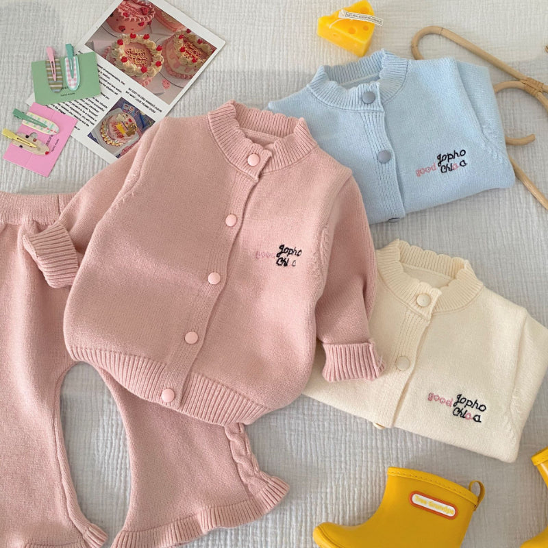 【BABY】英字刺繍カーディガン&パンツSK092908
