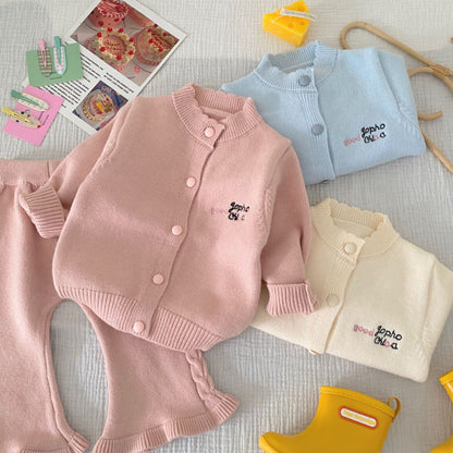 【BABY】英字刺繍カーディガン&パンツSK092908