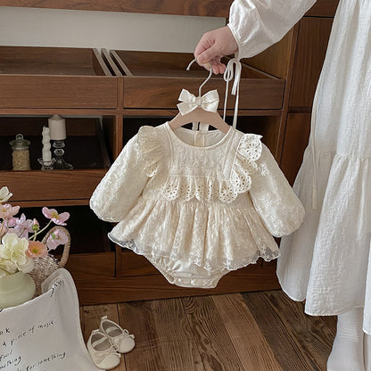 【BABY】レース刺繍プリンセスロンパースSK101102