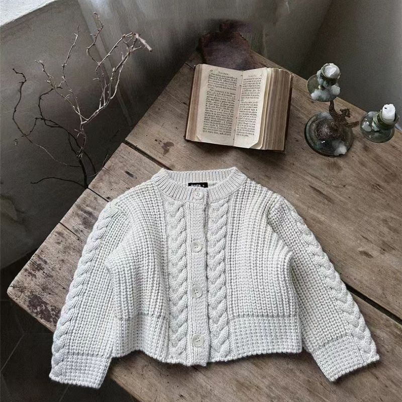 【BABY&KID】レトロ暖かいケーブル編みセーターSK012821