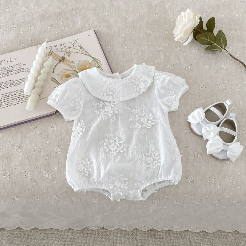 【BABY】夏新作 フラワー刺繍ロンパース、カーディガンSK072313