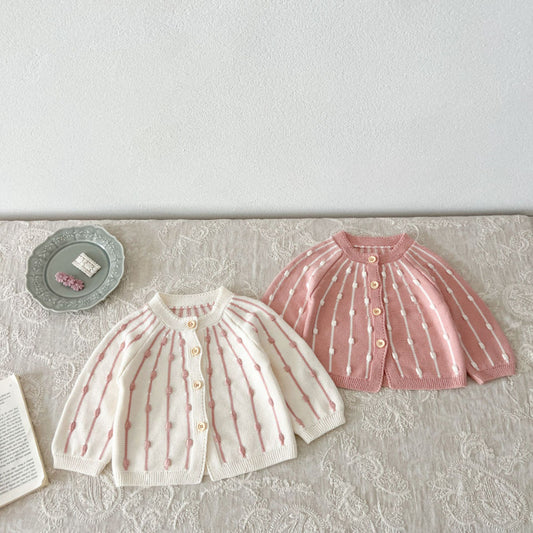 【BABY】ポンポンニットカーディガンSK092910