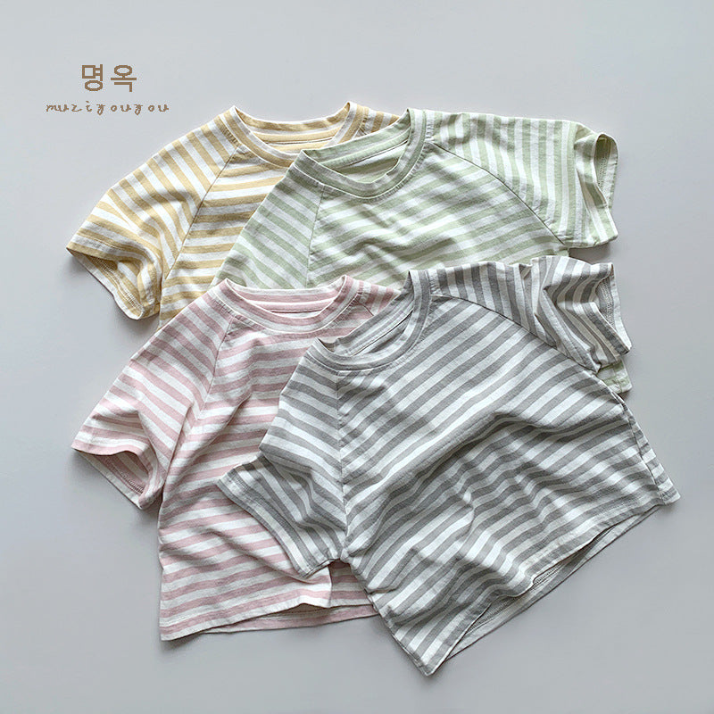 【BABY&KID】夏新作 マカロンカラーボーダーTシャツSK080810