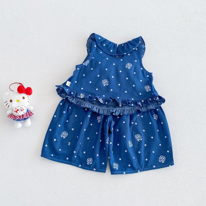 【BABY&KID】夏新作ドットデニムセットアップSK106108