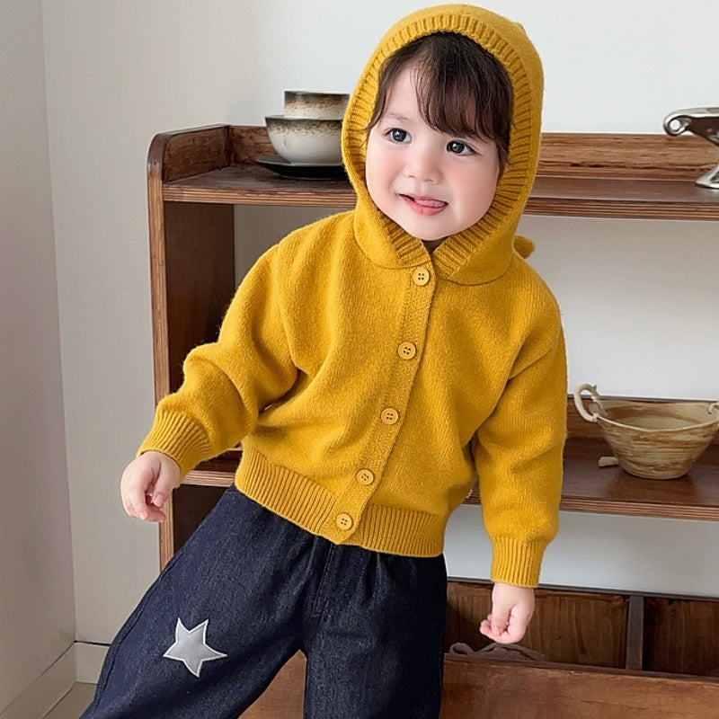 【BABY&KID】冬新作星柄とんがり帽子ニットカーディガンSK107701