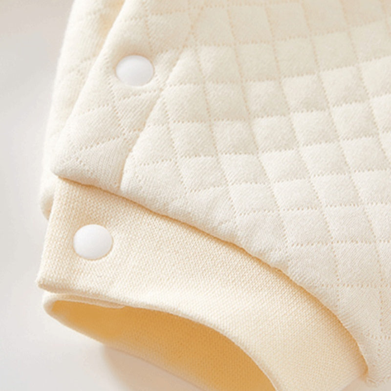 【BABY】冬新作北欧風チェックくま前開きあったかカバーオールSK102622