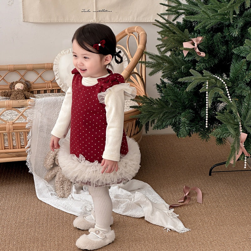 【BABY】冬新作おしゃれドットジャンパースカートSK103124