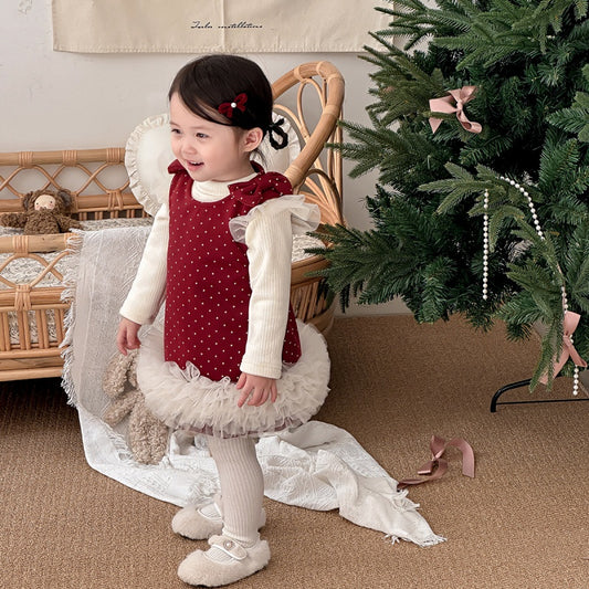 【BABY】冬新作おしゃれドットジャンパースカートSK103124