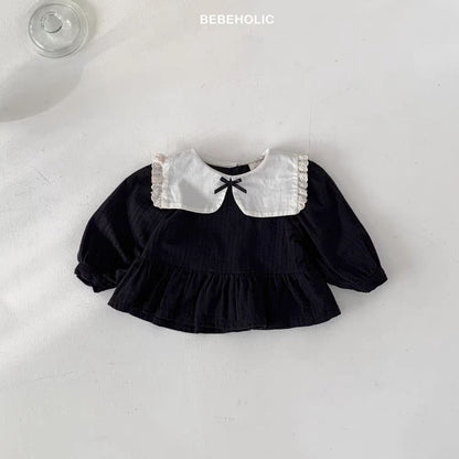 【BABY】襟付きフリルヘムおしゃれベビーシャツSK062110