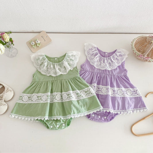 【BABY】夏新作レース襟ロンパースSK104606