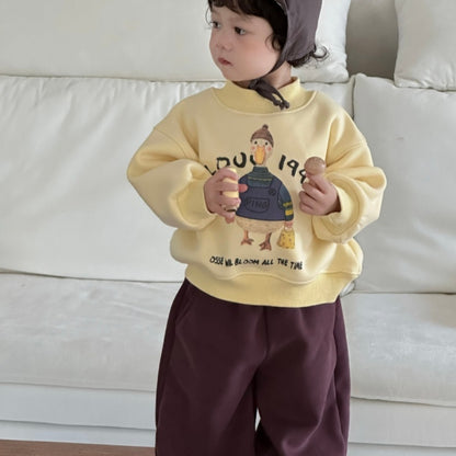 【BABY&KID】アヒル柄厚手スウェット、裏起毛パンツSK102134