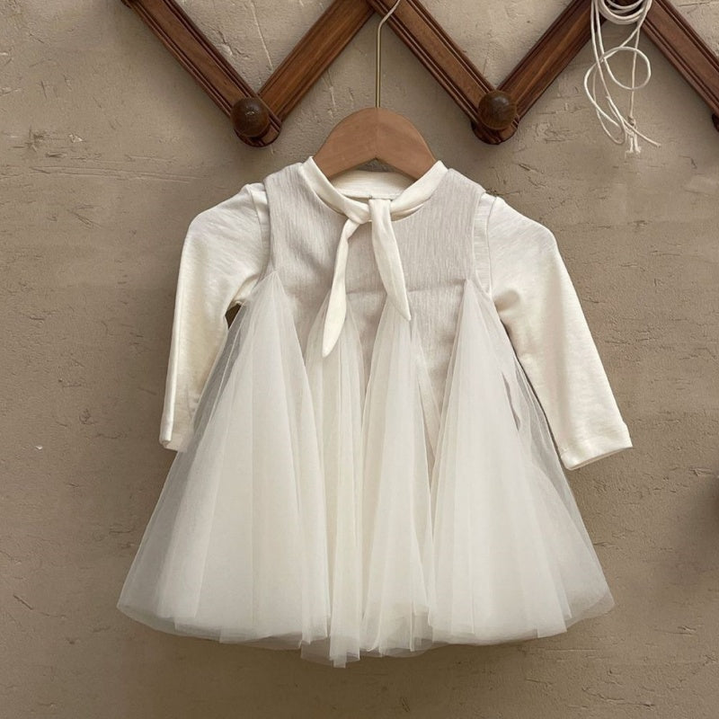 【BABY】ふんわりチュールワンピース、コットン長袖トップスSK107415