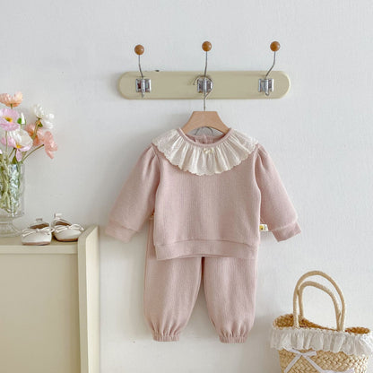 【BABY&KID】レース襟セットアップSK100333