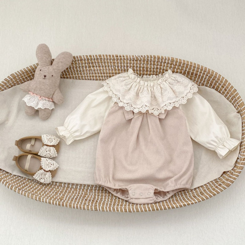 【BABY】蝶結びコーデュロイロンパースSK104107