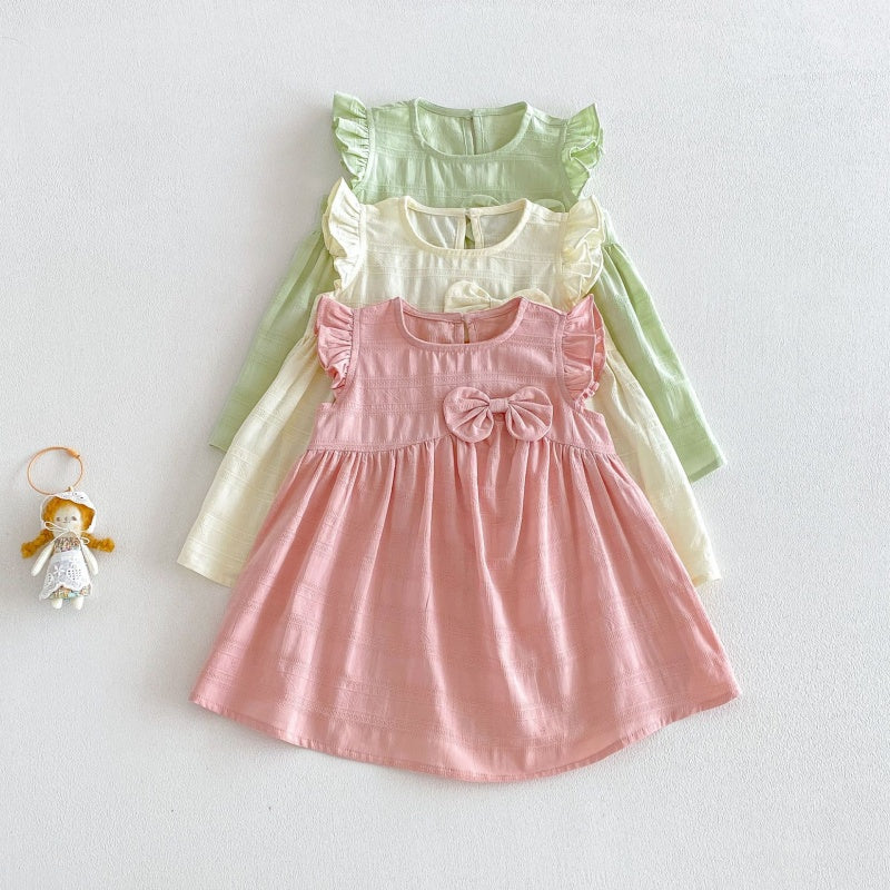 【BABY&KID】夏新作フリルスリーブ蝶結びワンピースSK106117