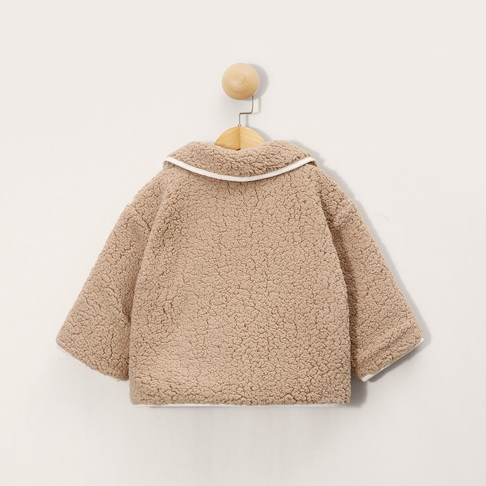【BABY&KID】北欧風 純色もこもこポケット付きコートSK012513