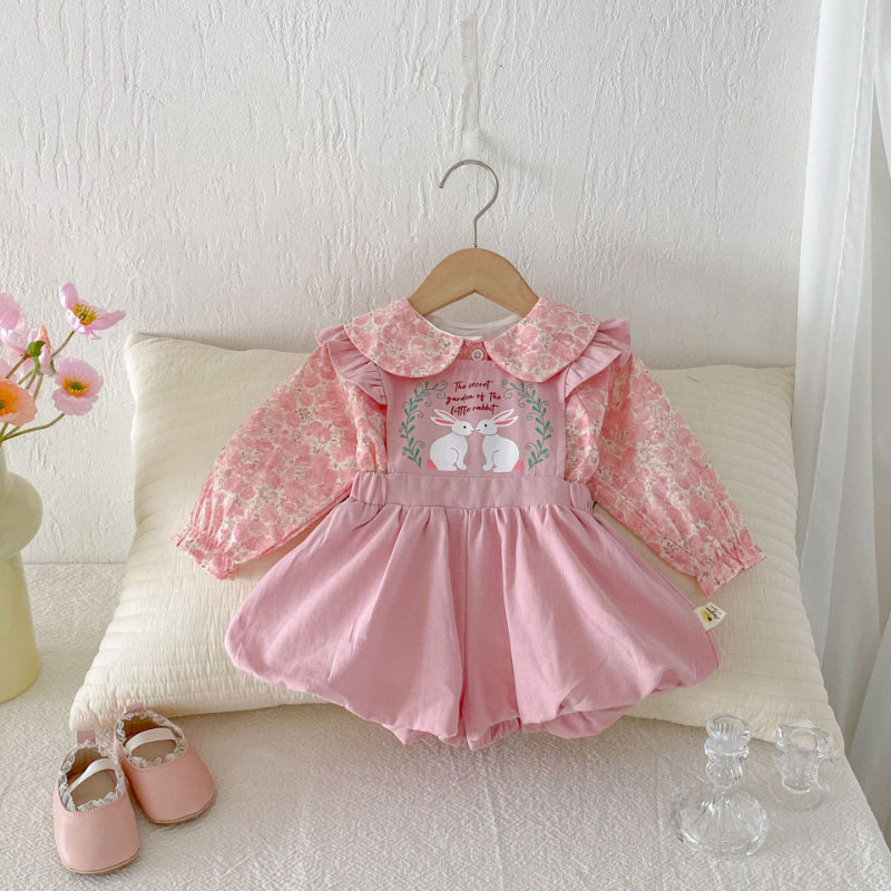 【BABY】うさぎサロペットパンツ（ショートパンツ）SK092309