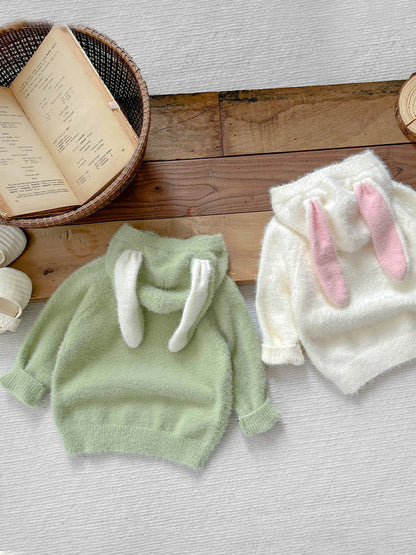 【BABY&KID】冬新作ウサギの耳付き帽子セーターSK11429