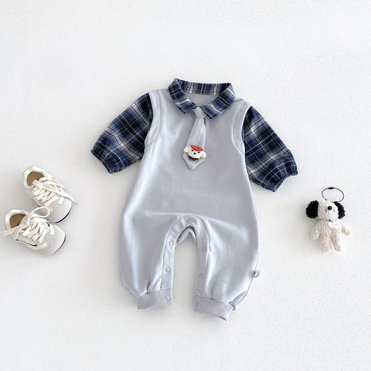 【BABY】重ね着風ネクタイカバーオールSK103411