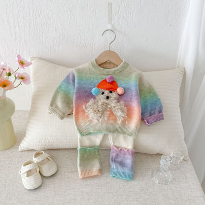 【BABY&KID】カラフルボーダーニットセットアップSK092432