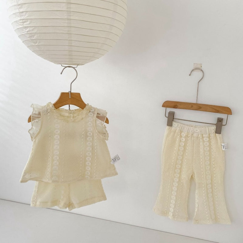 【BABY&KID】夏新作 透かし編みセットアップ、パンツSK104930