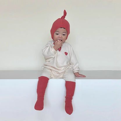【BABY】ハートロゴプリントロンパースSK101519