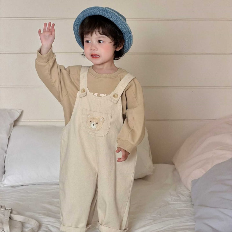 【BABY&KID】ロゴプリントスウェット、くまサロペットSK104010