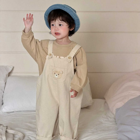 【BABY&KID】ロゴプリントスウェット、くまサロペットSK104010