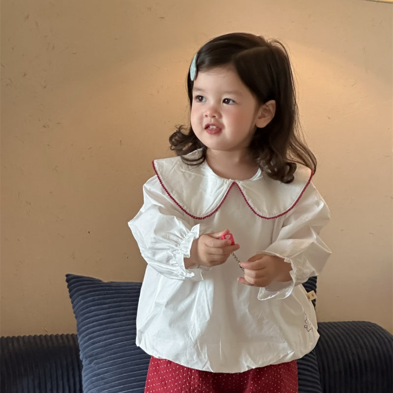 【BABY】ドールカラーブラウス、ドットレッドパンツSK100835