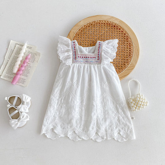【BABY&KID】夏新作 刺繍レースワンピースSK072612