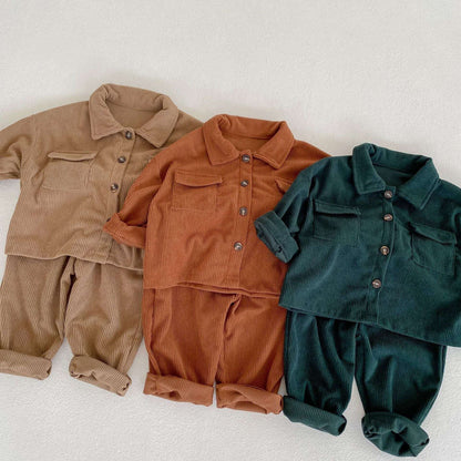 【BABY&KID】コーデュロイロールカラーセットアップSK031001