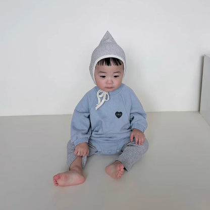 【BABY】ハートロゴプリントロンパースSK101519