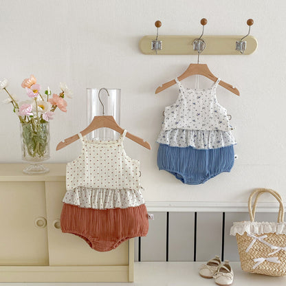 【BABY】夏新作 花柄キャミ＆無地ショートパンツSK091835
