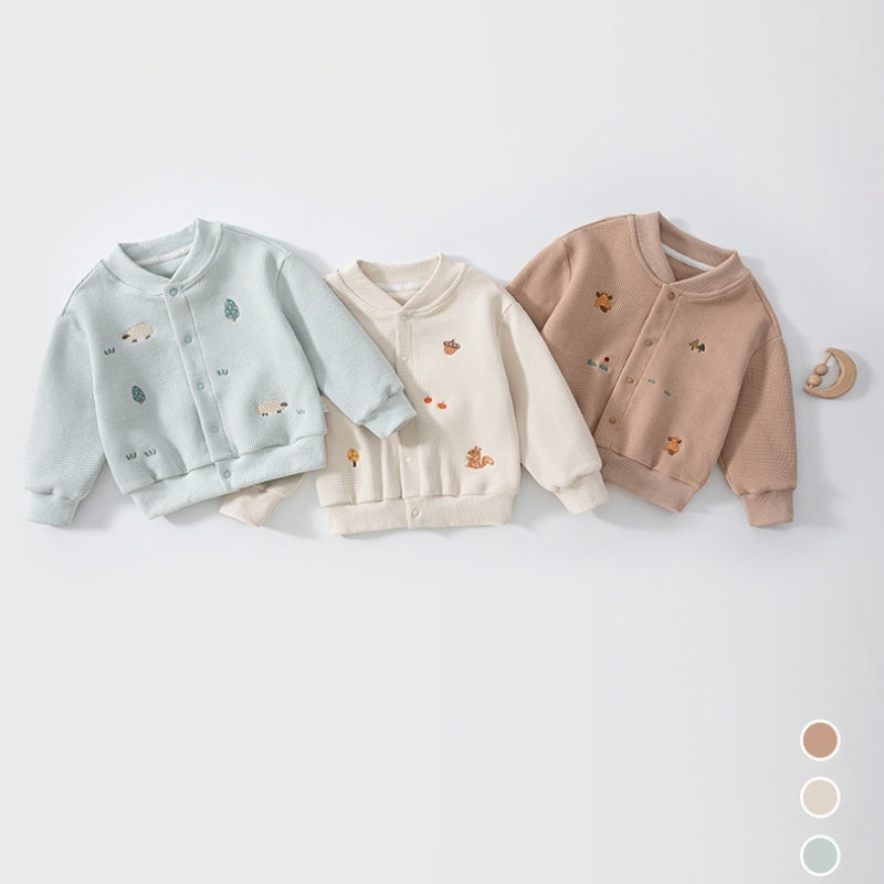 【BABY&KID】ワッフル刺繍ベースボールジャケットSK107529