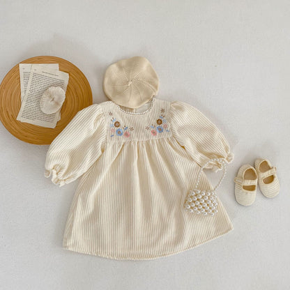 【BABY&KID】コーデュロイフラワークリーワンピースSK031804