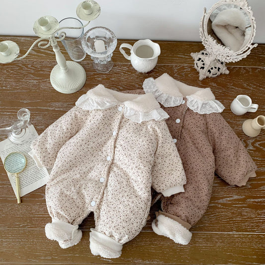 【BABY&KID】レース襟暖かいロンパースSK022304