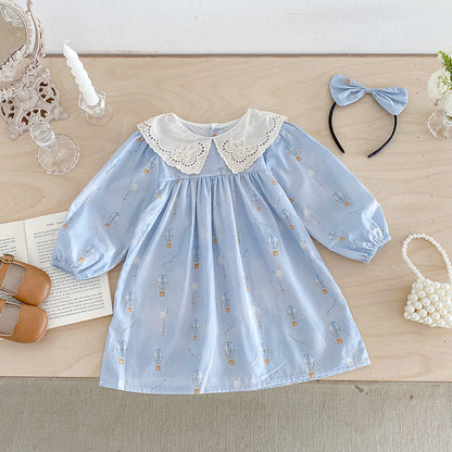 【姉妹服】バルーン刺繍襟ロンパース、ワンピースSK101116