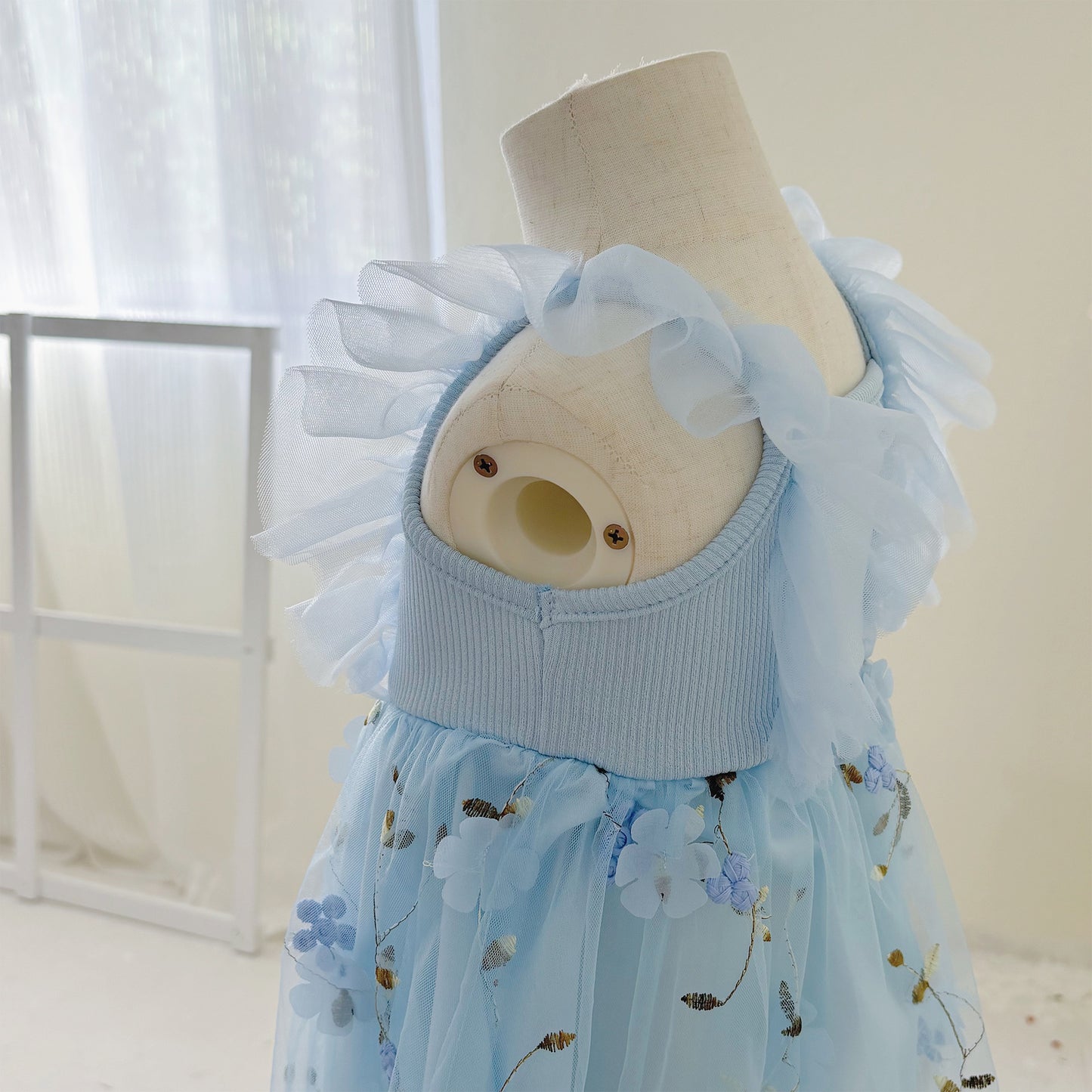 【BABY&KID】夏新作 刺繍アップリケ小花キャミワンピースSK091122