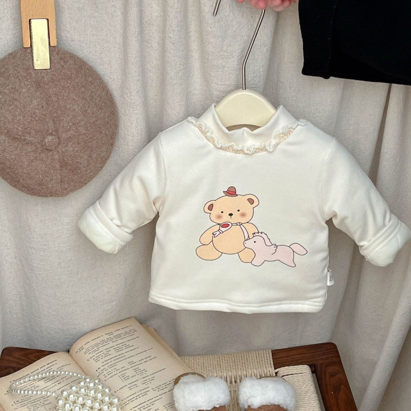 【BABY&KID】冬新作カートゥーン裏起毛トップスSK102634