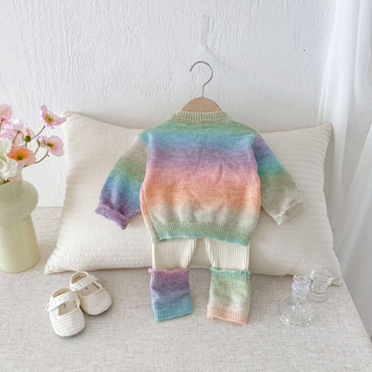 【BABY&KID】カラフルボーダーニットセットアップSK092432
