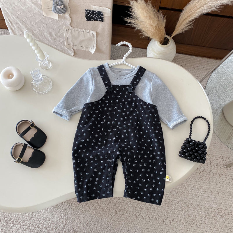 【BABY】花柄サロペット、トップスSK092530